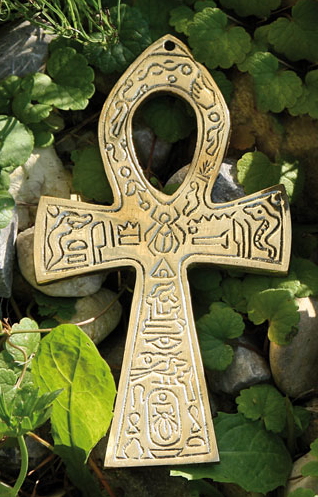 Ankh Messing mit ägyptischen Symbol 15 cm