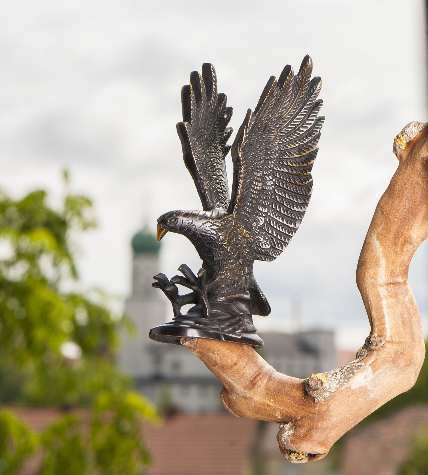 Adler 18,5 cm Messing antik H:18,5 cm 1 kg Figur Statue Skulptur Krafttier