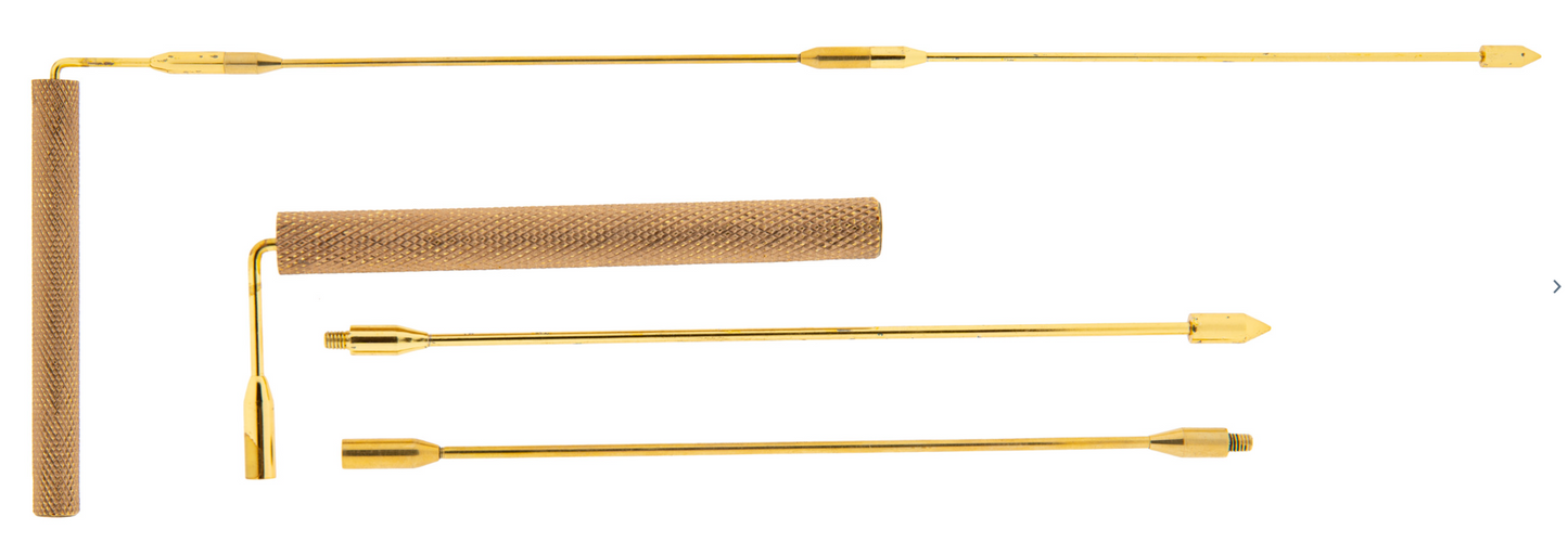 Winkelrute 3-teilig zum Reisen, mit Tasche Wünschelrute Messing L:39 cm