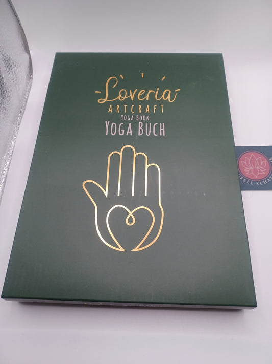 Yoga Schreibbuch grün Hand A5 in Kunstleder gebunden Notizbuch Loveria