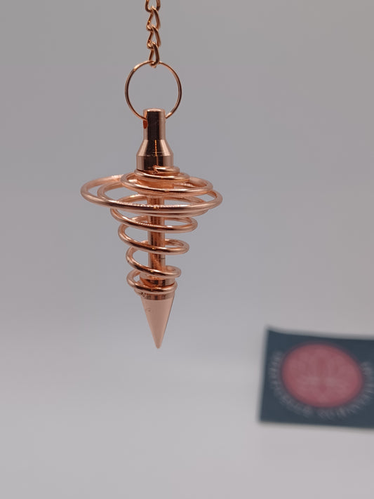 Spiralpendel verkupfert Messing mit Kette 10 g Pendel