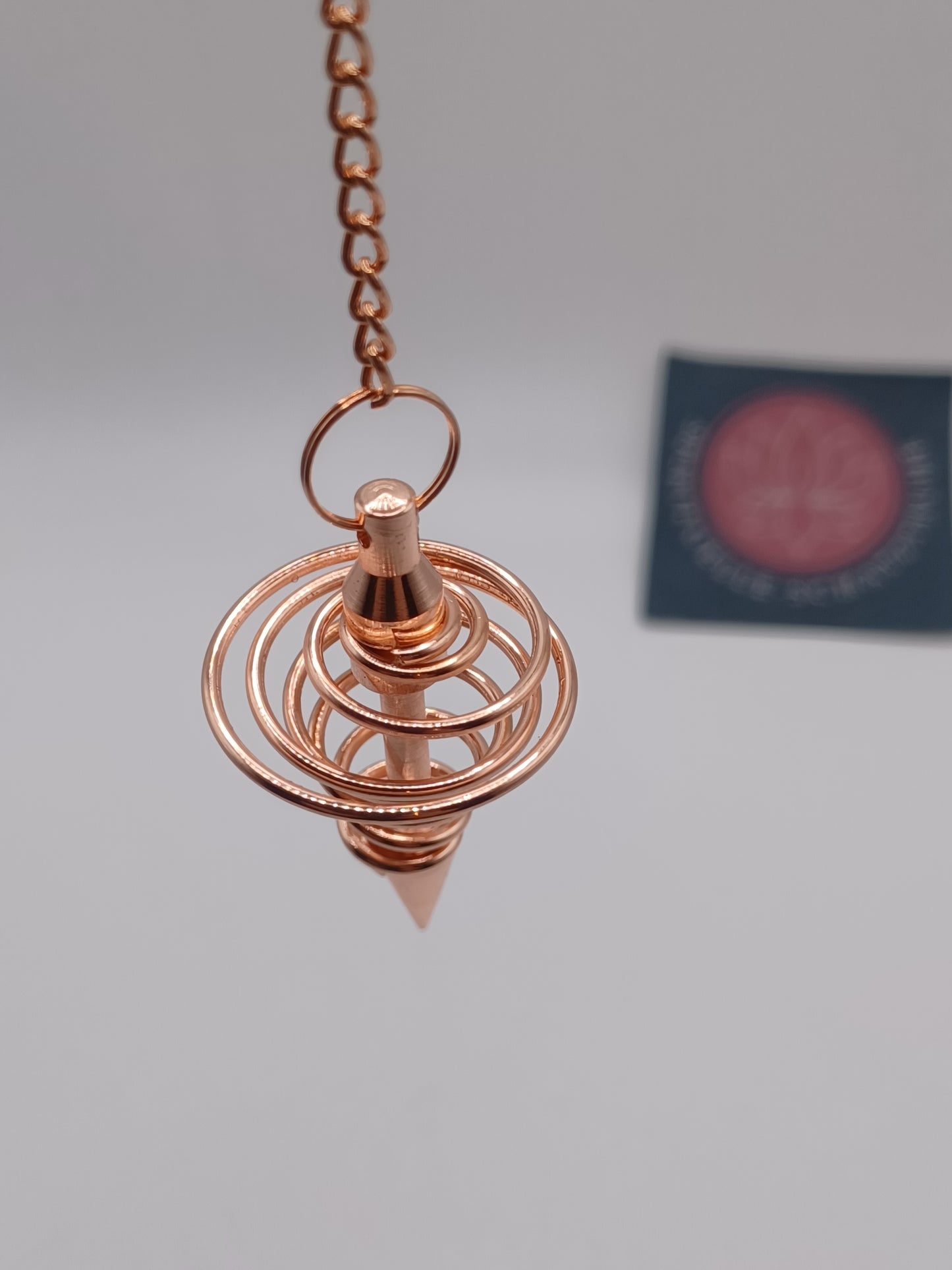 Spiralpendel verkupfert Messing mit Kette 10 g Pendel