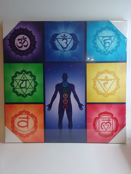 Leinwanddruck Human Chakra 40 cm Aura Energiebild Schwingungsbild