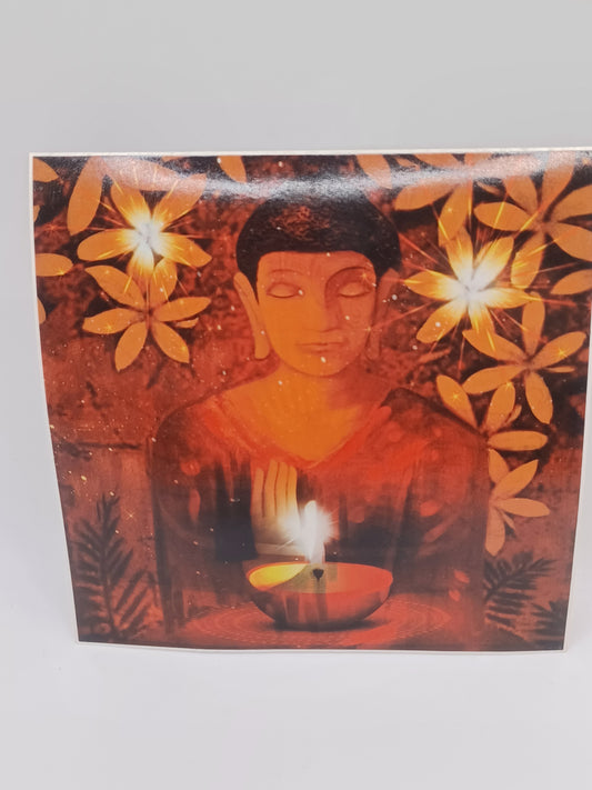 Aufkleber Buddha transparent 9,8 x 9,8 cm Sticker