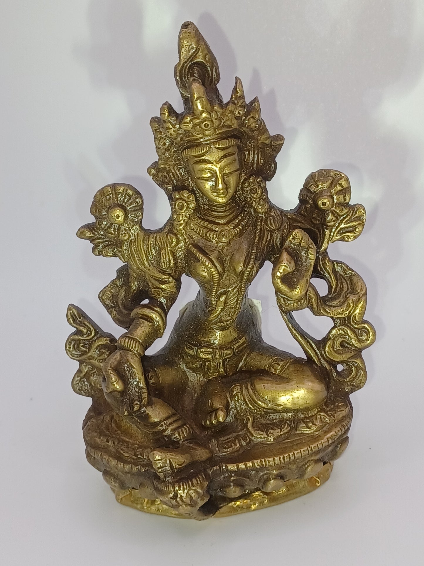 Grüne Tara 9,5 cm Messing Schutz Feng Shui Altarfiguren Schutzpatron