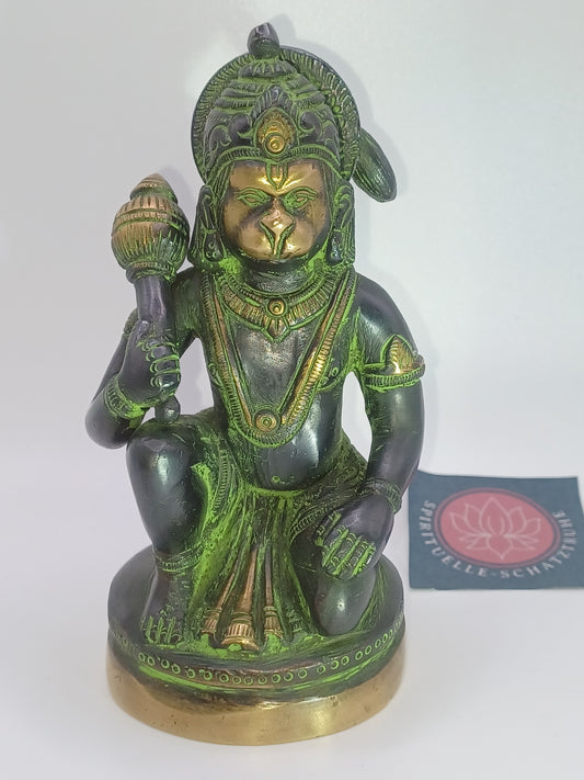 Hanuman 13 cm 900g Messing Nepali Antik Finish Statue Skulptur Figur Affenkönig