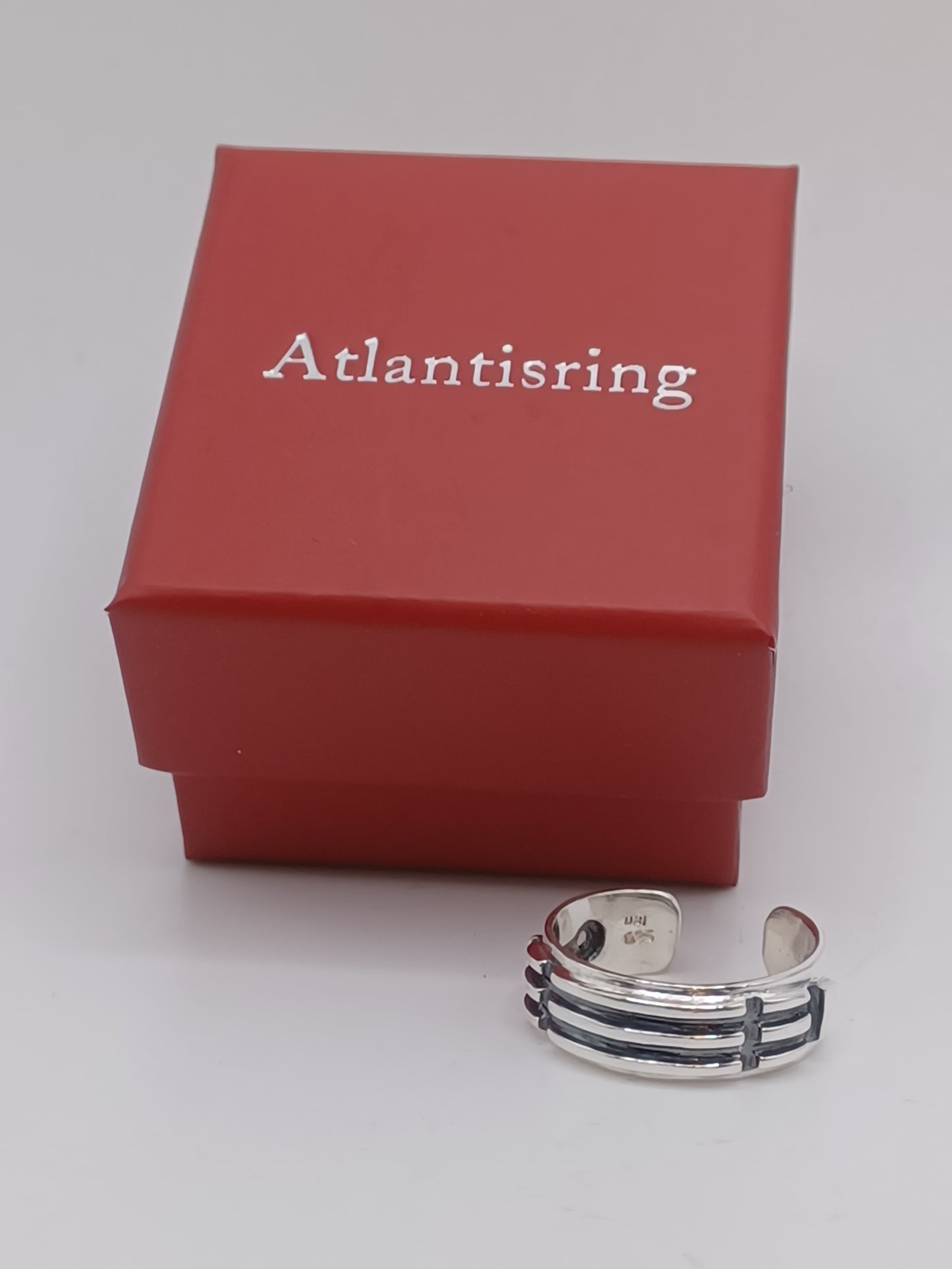 Atlantisring Silber (Damengröße) offen, 925 Sterling Silber Schutz