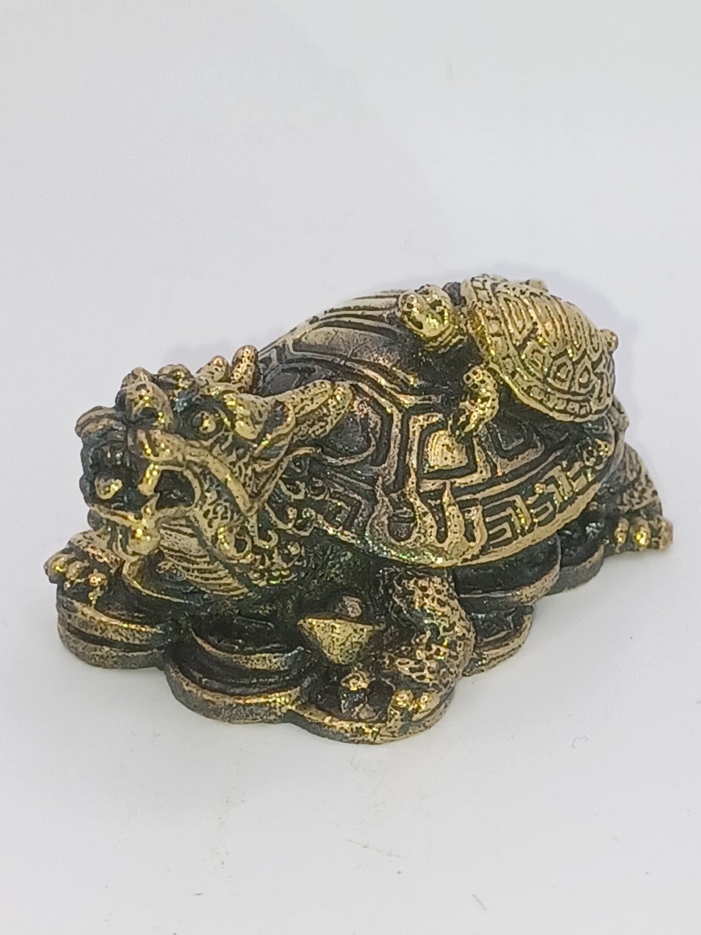 Drachenschildkröte Messing 6 x 3 cm Feng Shui Schutz Kraft Sicherheit Glück