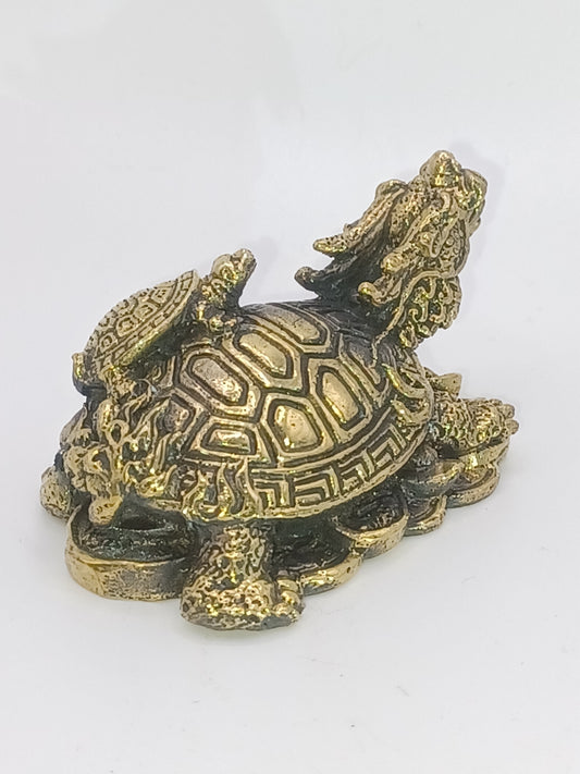 Drachenschildkröte Messing 6 x 3 cm Feng Shui Schutz Kraft Sicherheit Glück