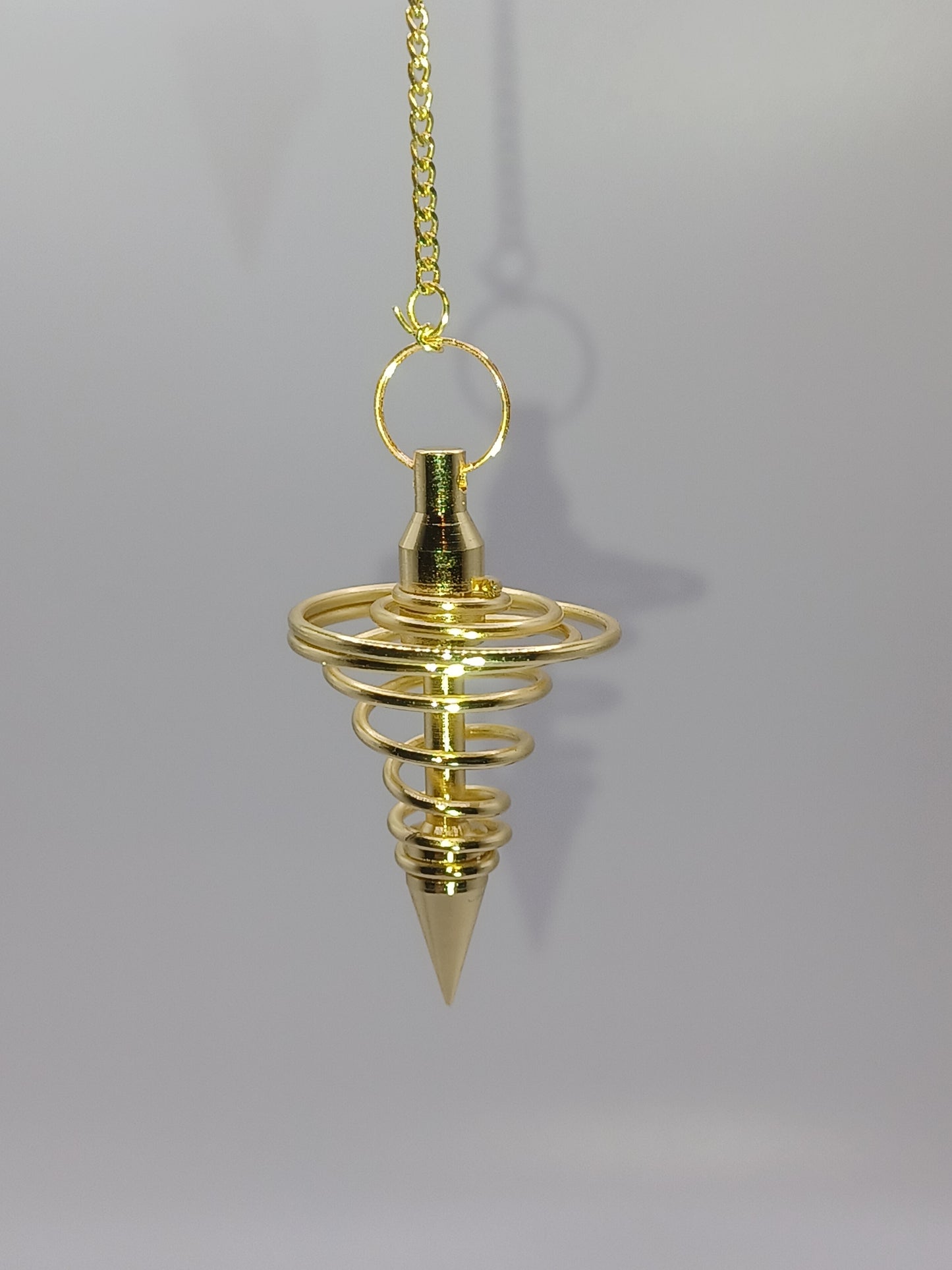 Spiralpendel vergoldet Messing mit Kette 10 g