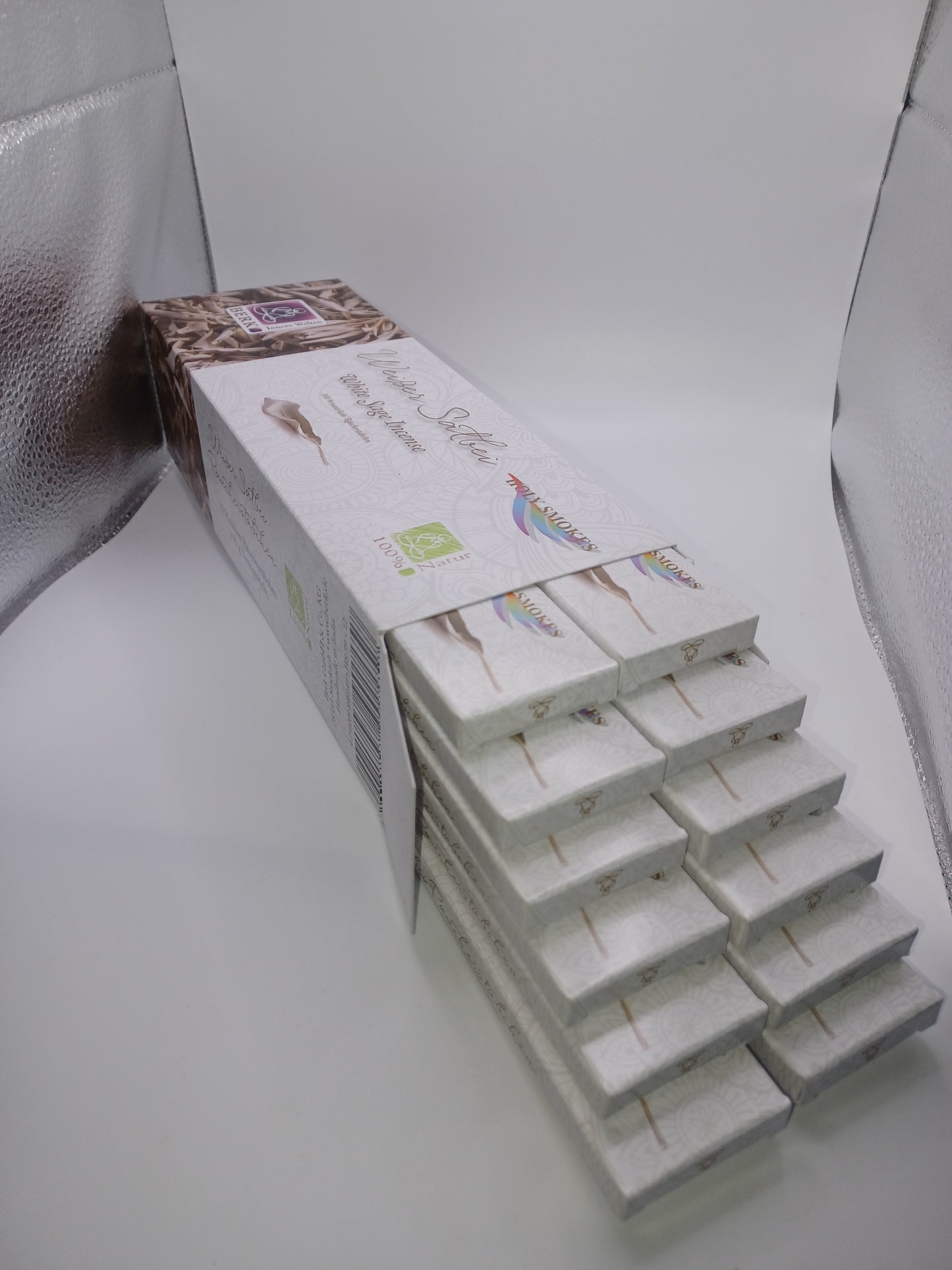 12 x Weißer Salbei Räucherstäbchen im Geschenkkarton 100 % natürliche Substanzen