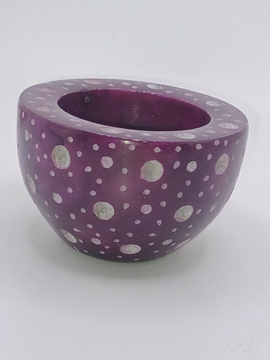 Teelichthalter Speckstein lila 6 cm
