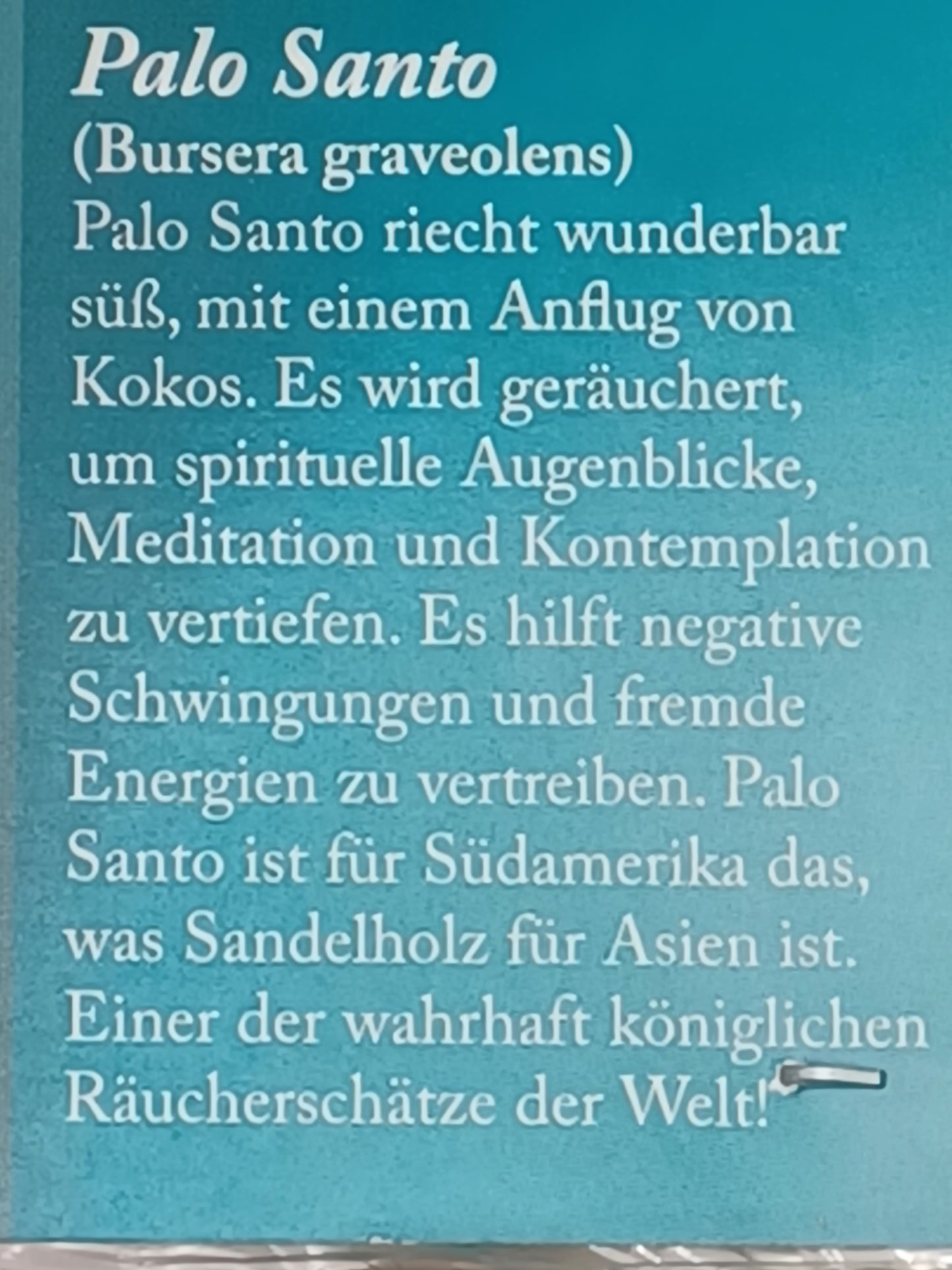 5 Palo Santo Holzstäbe Länge ca.10 cm heiliges Holz vetreibt negative Energien
