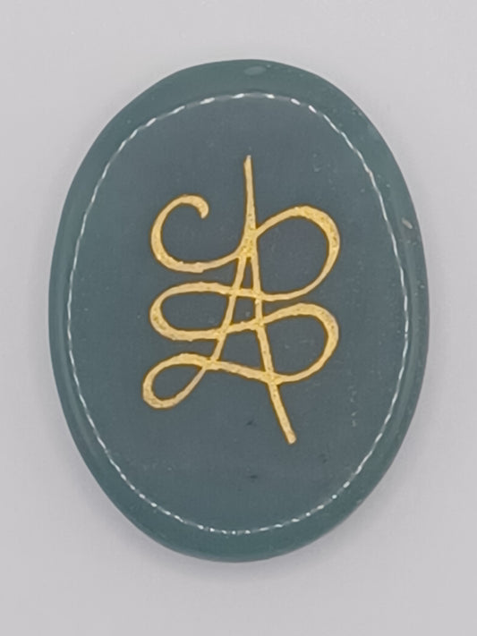 Engelstein grüne Jade Schutz, Harmonie, Fülle.. L: ca. 4 cm B: ca.3cm