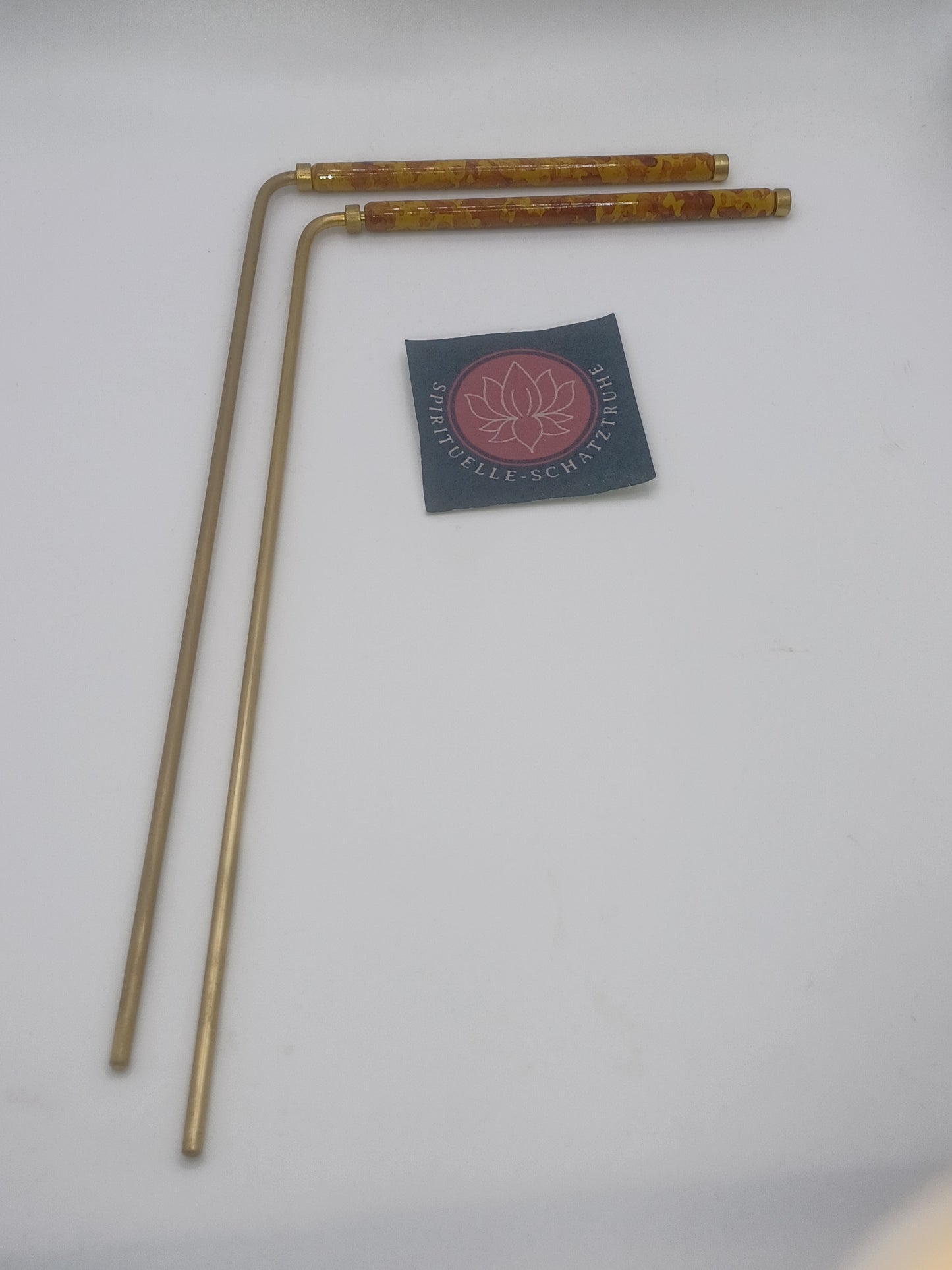Wünschelrute 21 cm Messing mit Kupfergriff paarweise