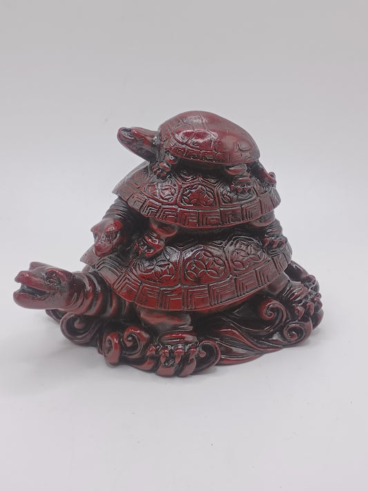 Drachenschildkröte, rot Kunstharz H: 9,5 cm, L: 11 cm, B: 8 cm Reichtum