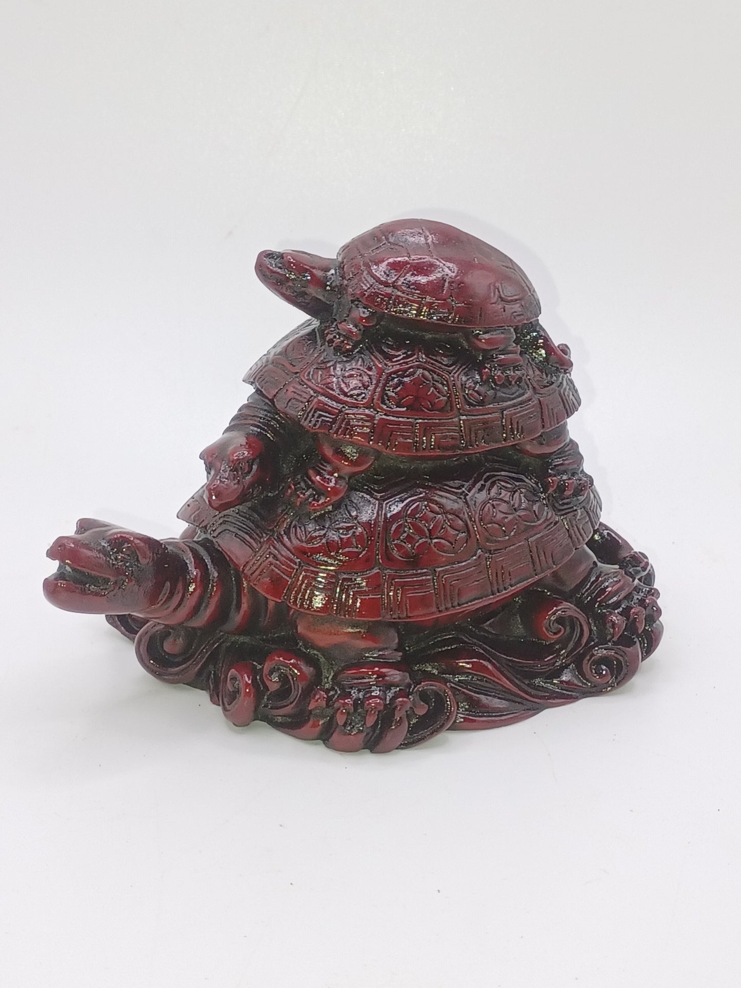 Drachenschildkröte, rot Kunstharz H: 9,5 cm, L: 11 cm, B: 8 cm Reichtum