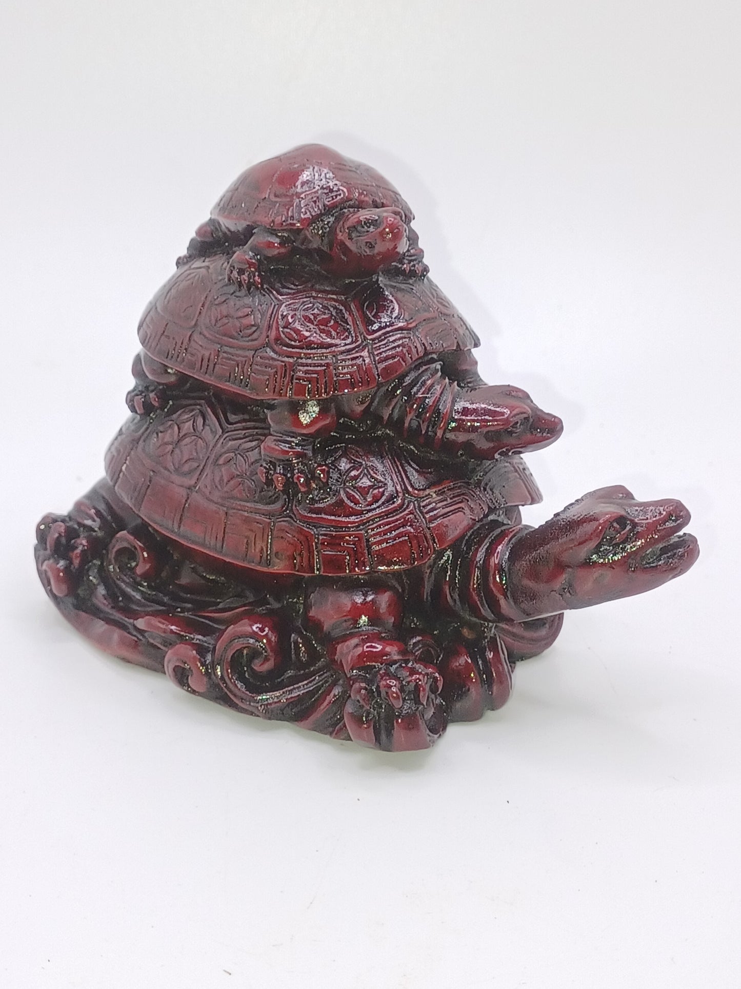 Drachenschildkröte, rot Kunstharz H: 9,5 cm, L: 11 cm, B: 8 cm Reichtum