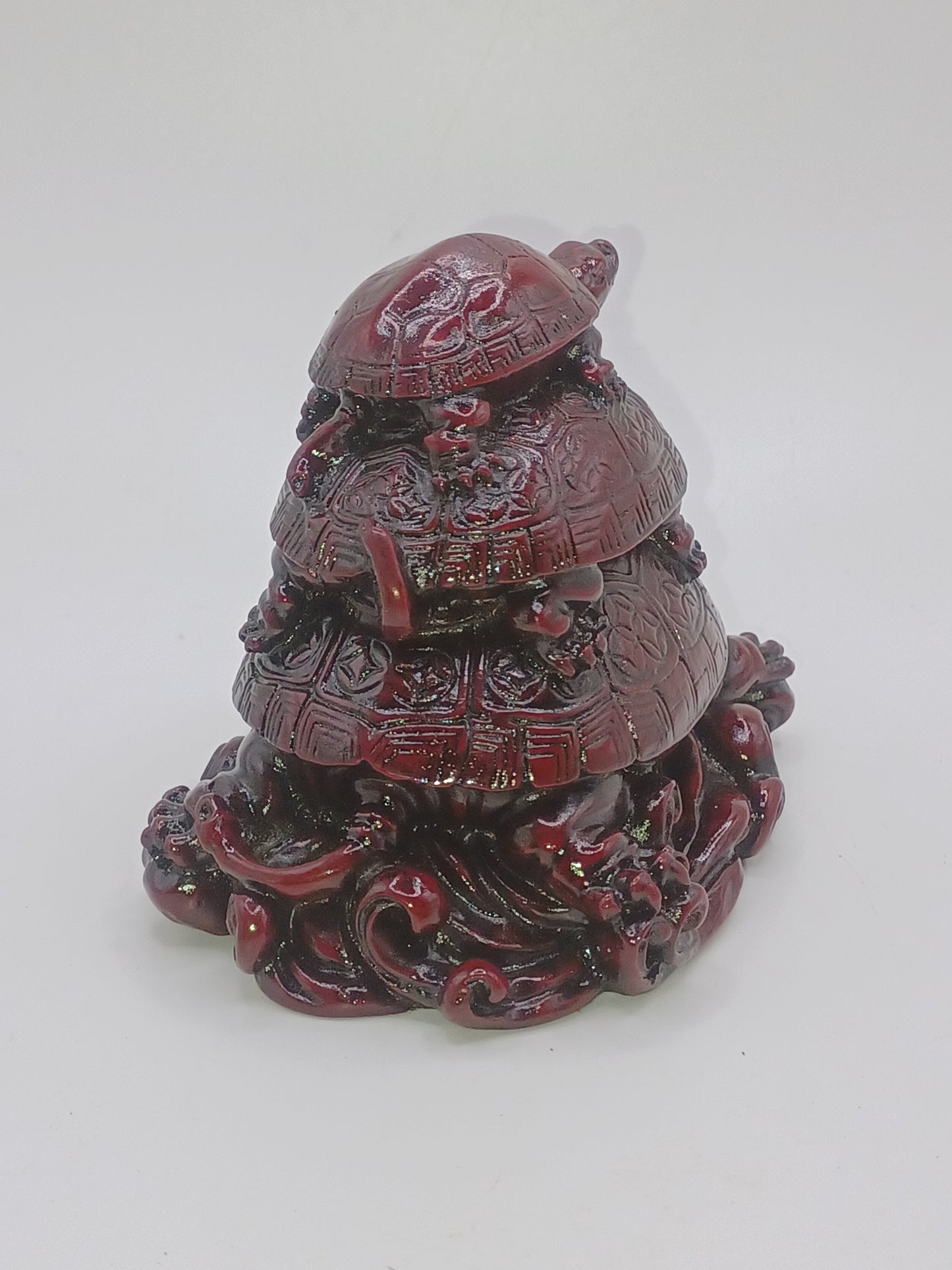 Drachenschildkröte, rot Kunstharz H: 9,5 cm, L: 11 cm, B: 8 cm Reichtum