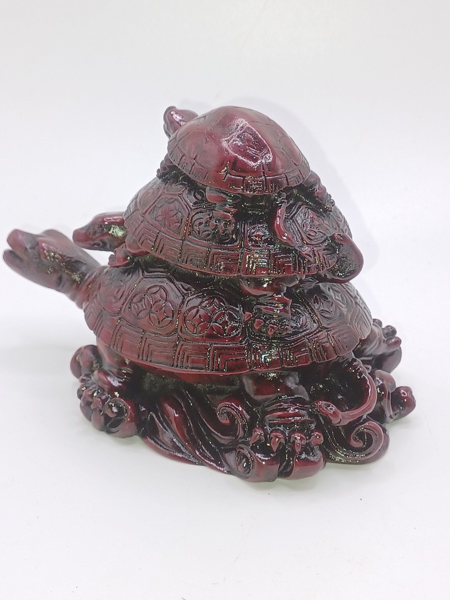 Drachenschildkröte, rot Kunstharz H: 9,5 cm, L: 11 cm, B: 8 cm Reichtum