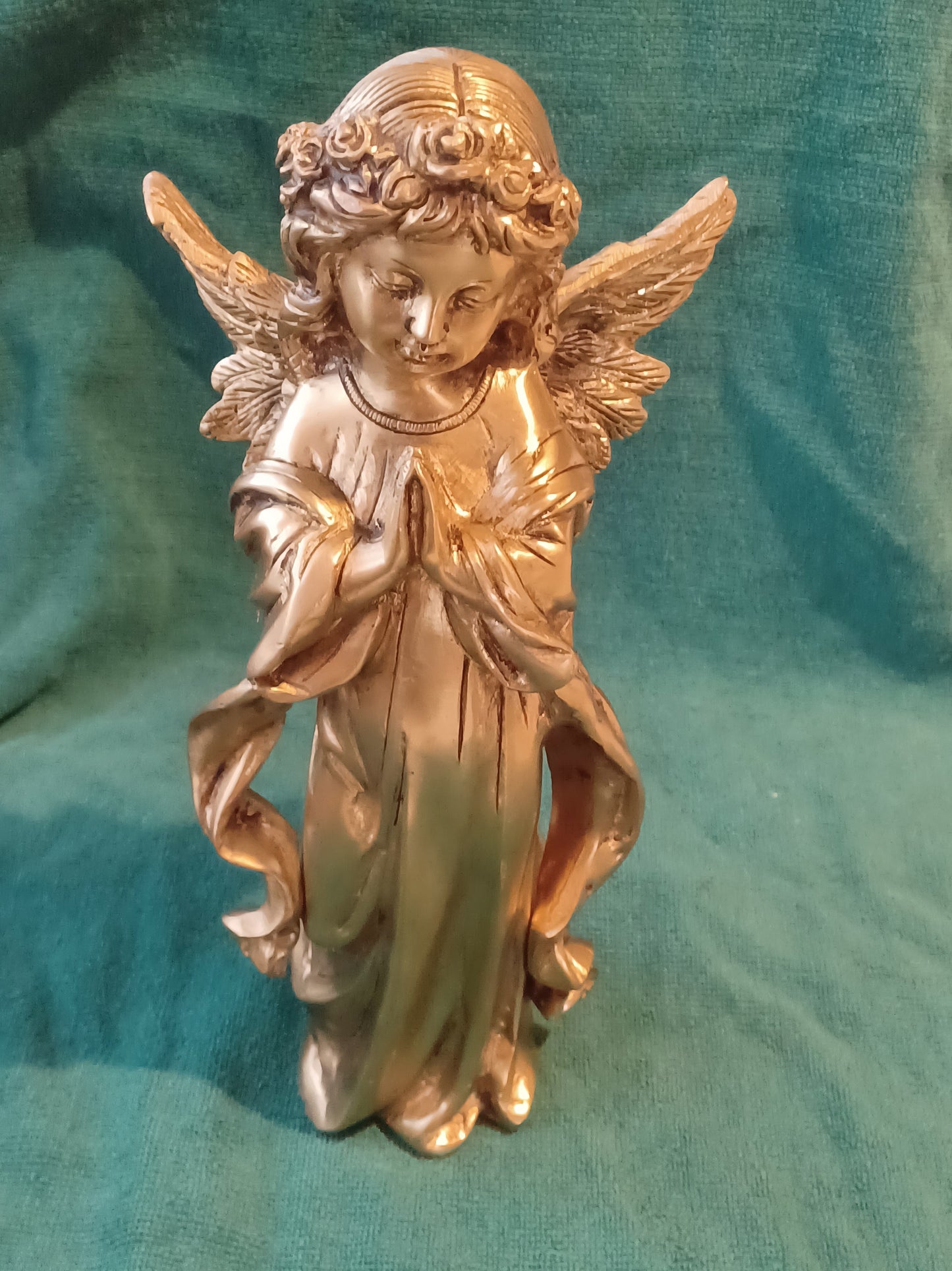 Wundervolle Engel Figur, Skulptur, Statue Messing antik 3,7 kg ,  H: 29 cm