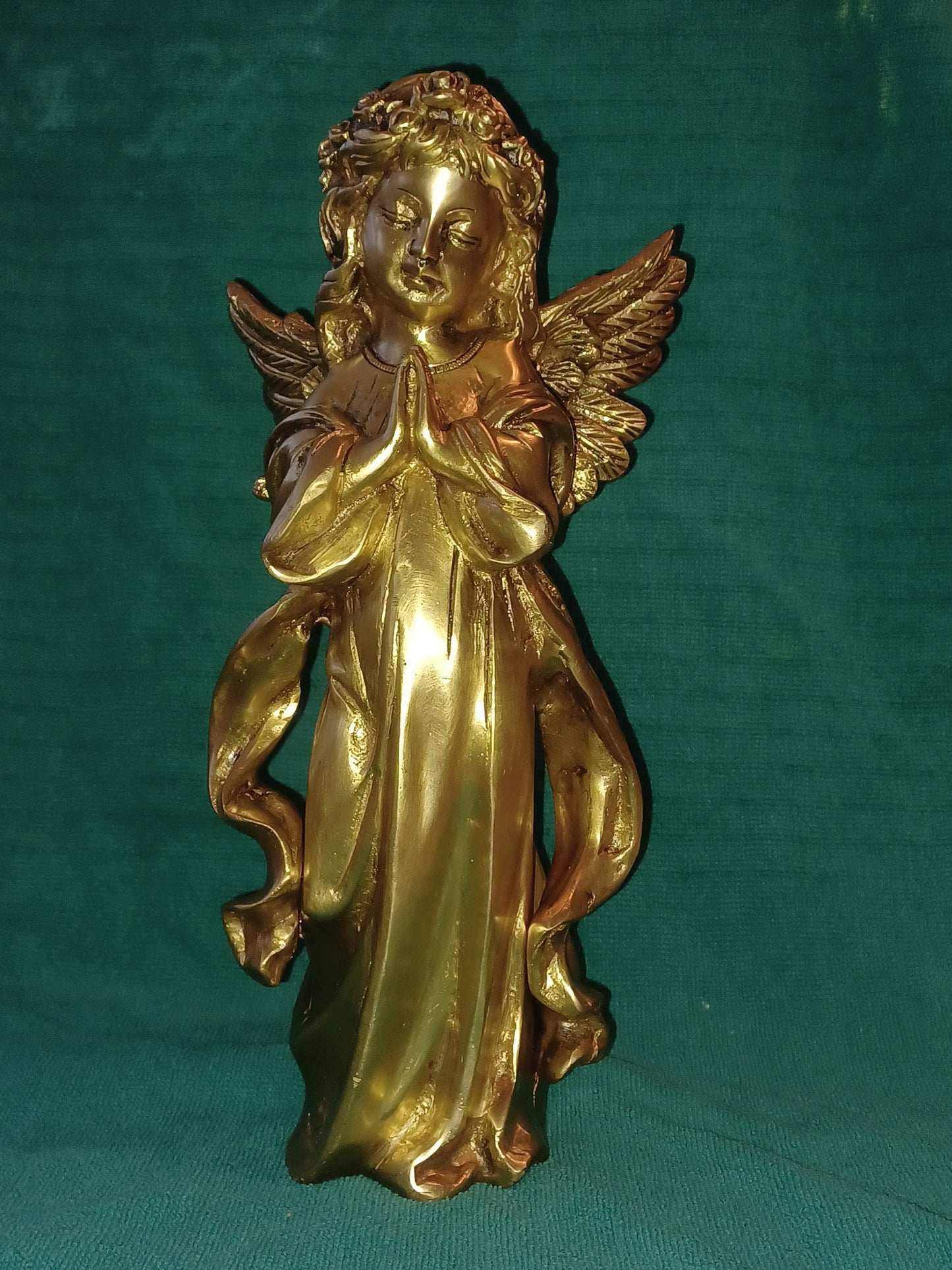 Wundervolle Engel Figur, Skulptur, Statue Messing antik 3,7 kg ,  H: 29 cm