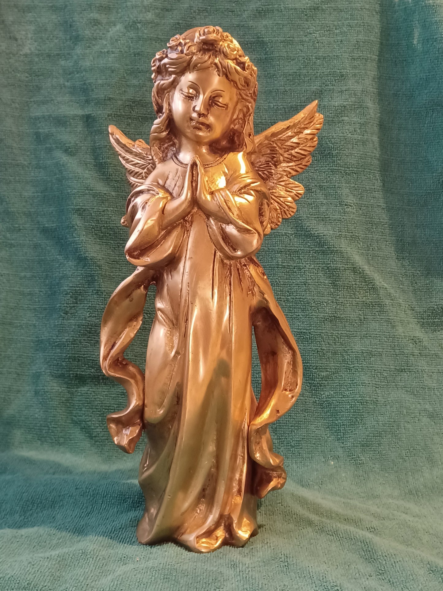 Wundervolle Engel Figur, Skulptur, Statue Messing antik 3,7 kg ,  H: 29 cm