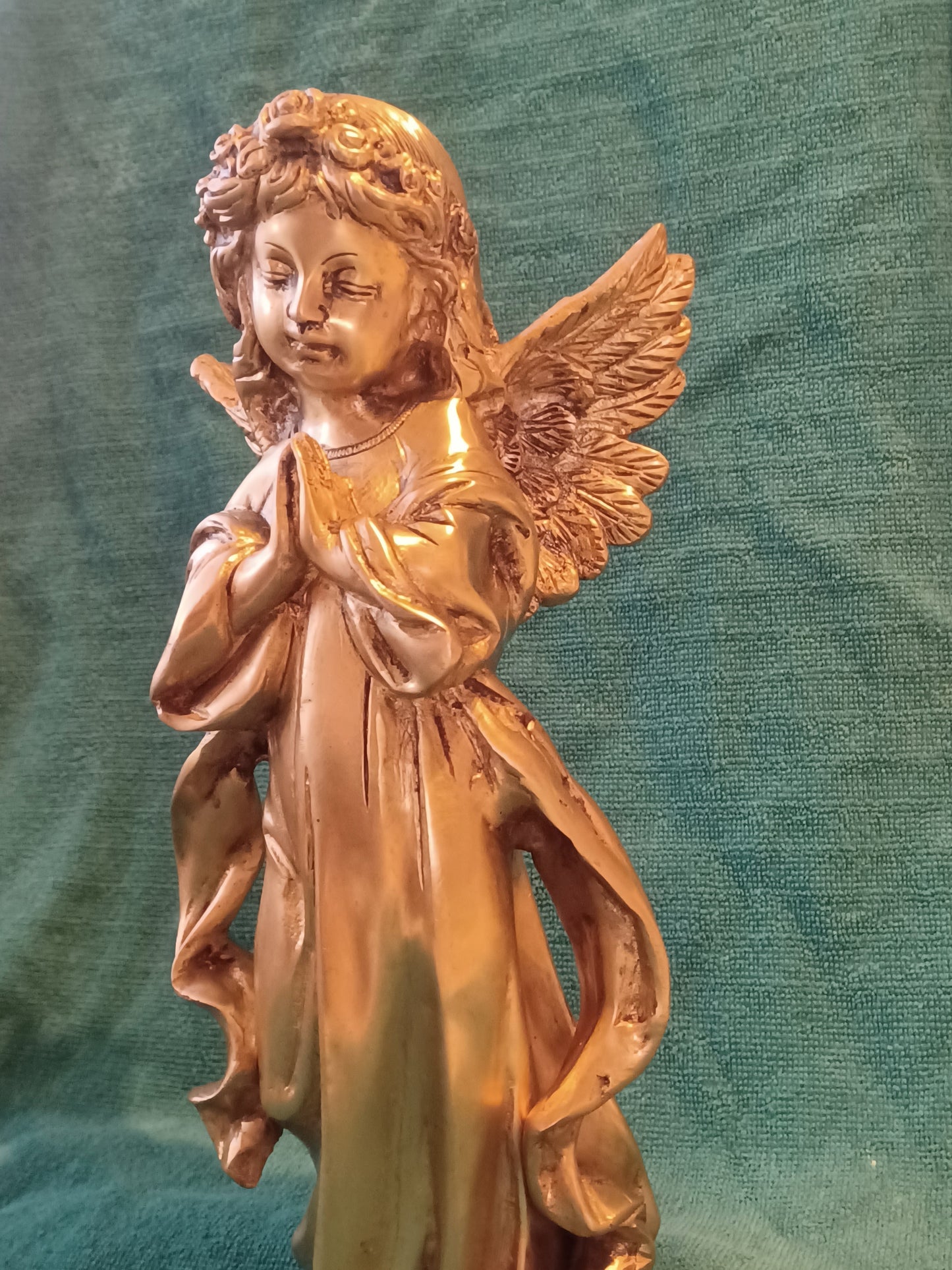 Wundervolle Engel Figur, Skulptur, Statue Messing antik 3,7 kg ,  H: 29 cm