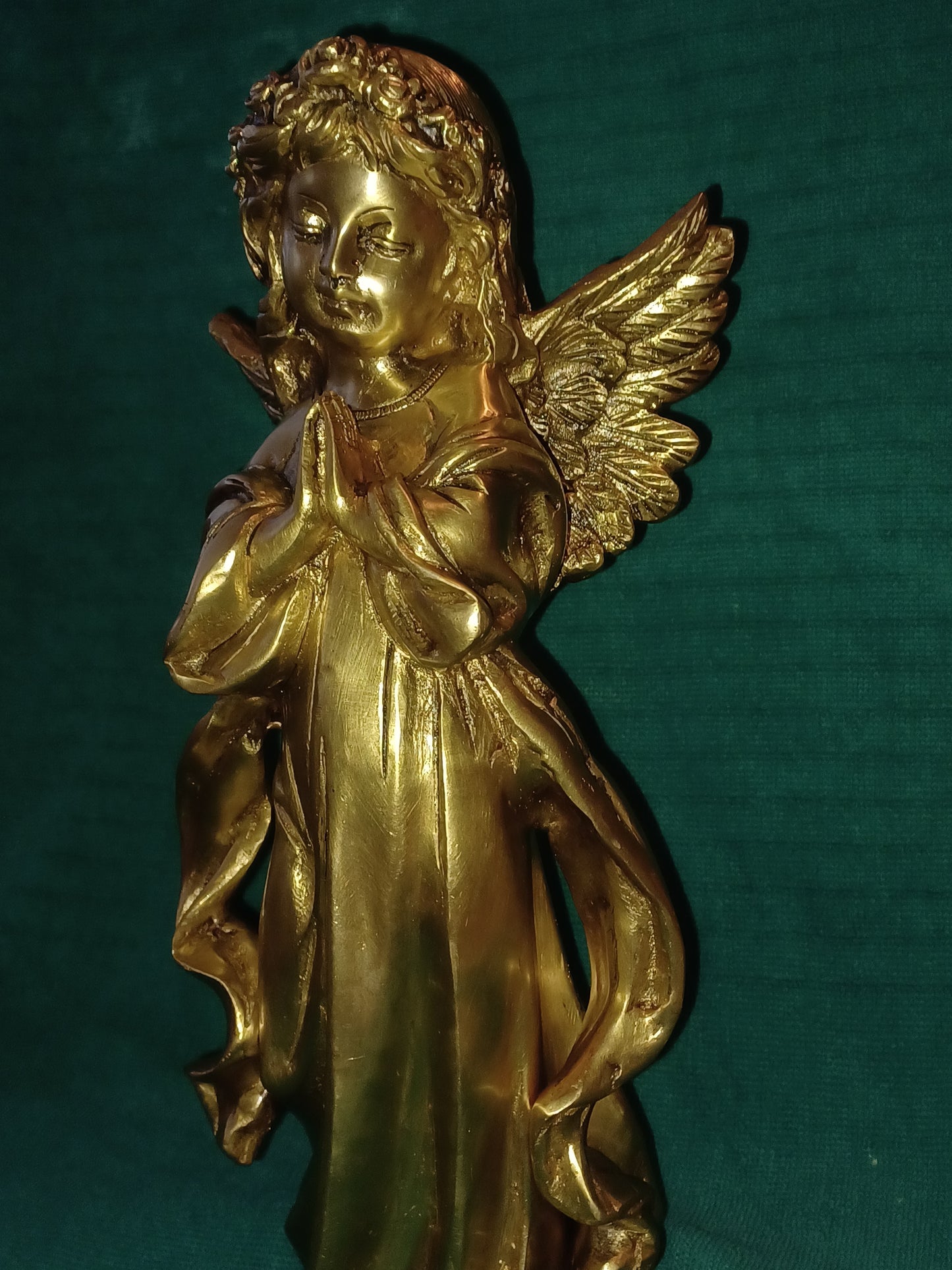 Wundervolle Engel Figur, Skulptur, Statue Messing antik 3,7 kg ,  H: 29 cm