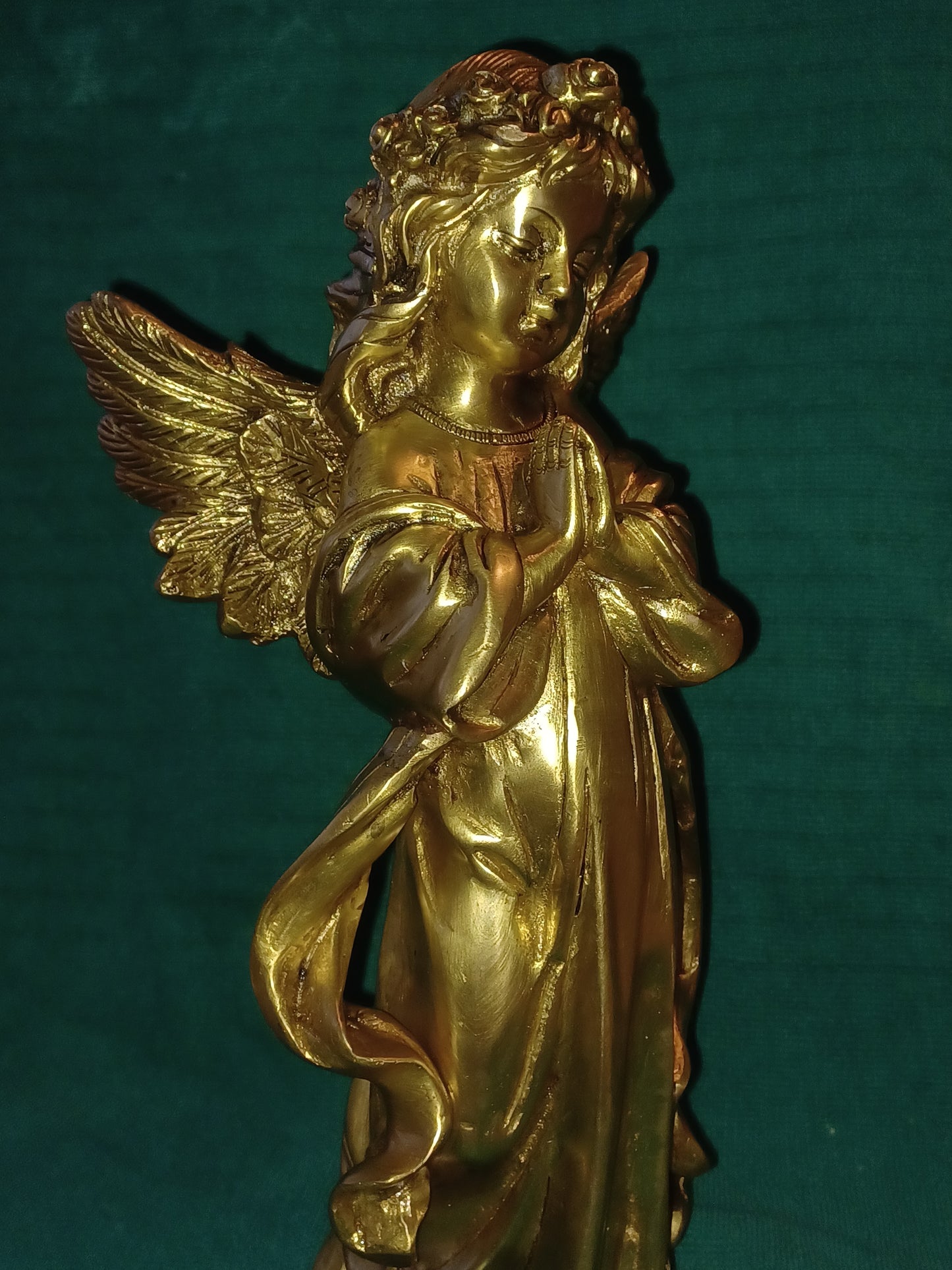 Wundervolle Engel Figur, Skulptur, Statue Messing antik 3,7 kg ,  H: 29 cm