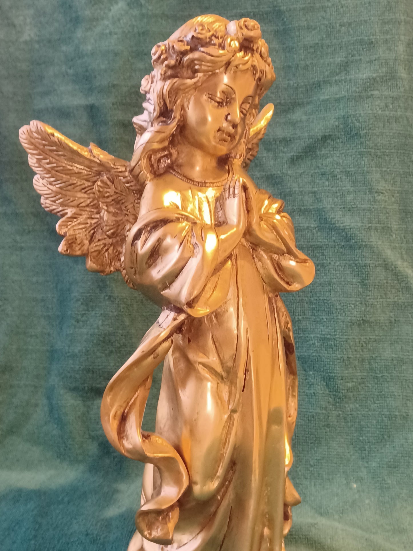 Wundervolle Engel Figur, Skulptur, Statue Messing antik 3,7 kg ,  H: 29 cm