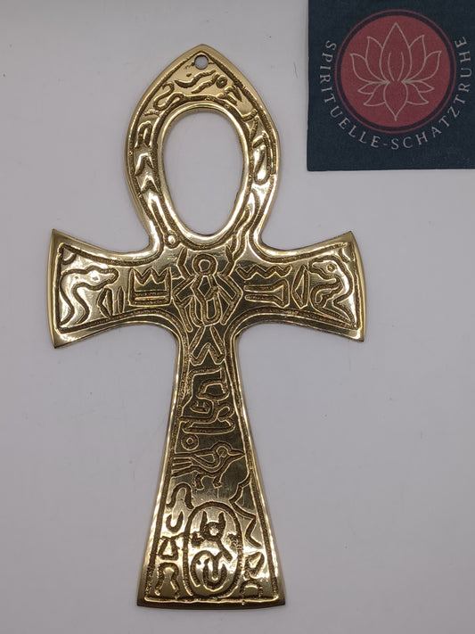 Ankh Messing mit ägyptischen Symbol 15 cm