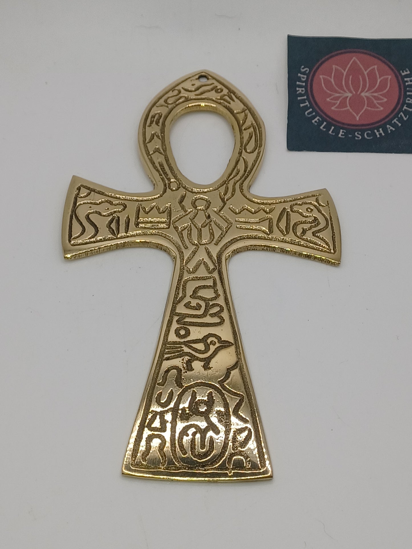 Ankh Messing mit ägyptischen Symbol 15 cm