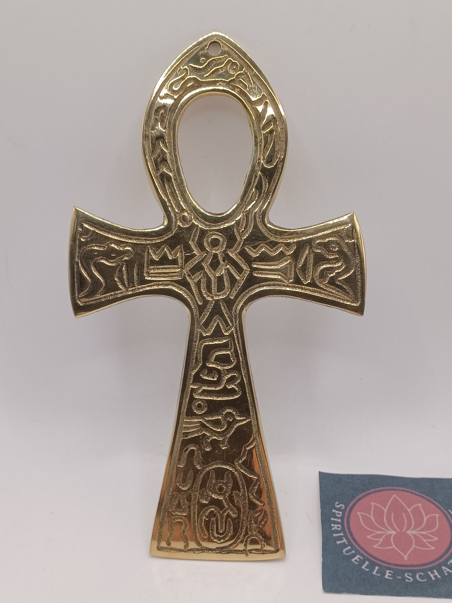 Ankh Messing mit ägyptischen Symbol 15 cm