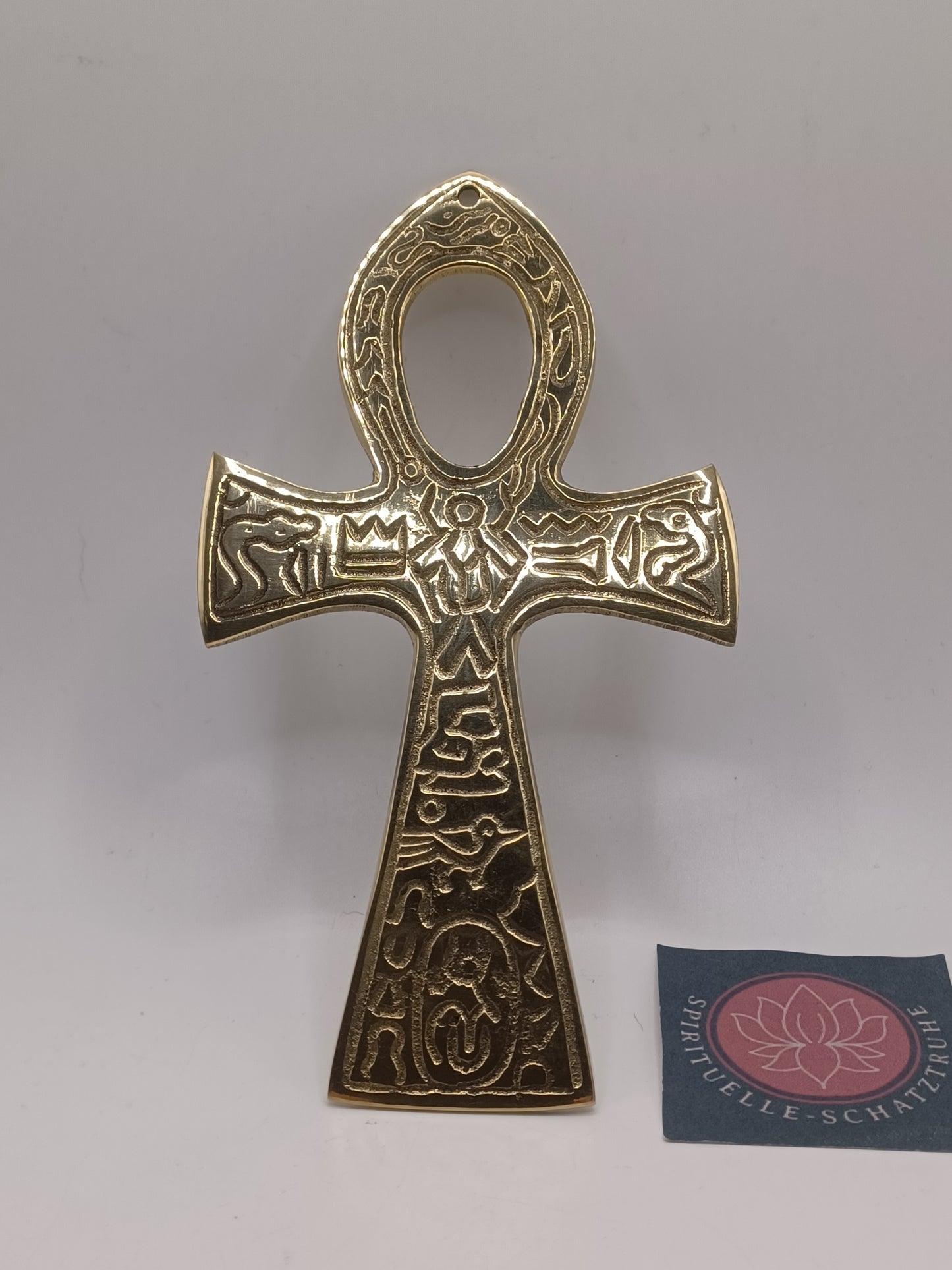 Ankh Messing mit ägyptischen Symbol 15 cm