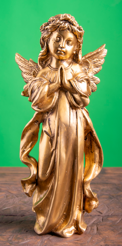 Wundervolle Engel Figur, Skulptur, Statue Messing antik 3,7 kg ,  H: 29 cm