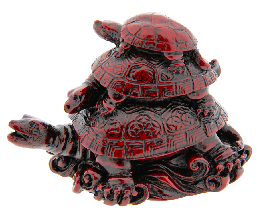 Drachenschildkröte, rot Kunstharz H: 9,5 cm, L: 11 cm, B: 8 cm Reichtum