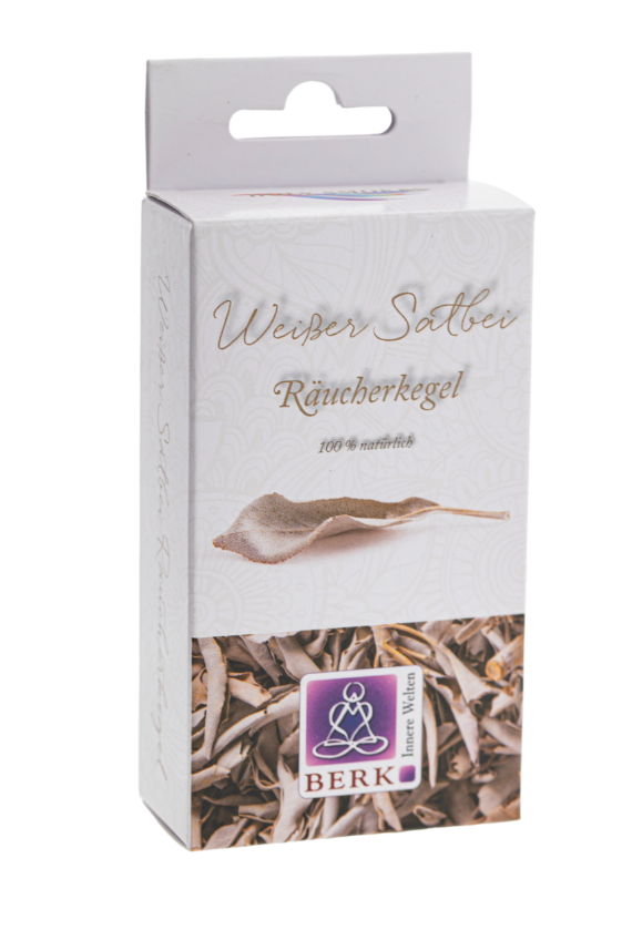 Räucherpyramide Weißer Salbei 8 Räucherkegel mit Keramikhalter