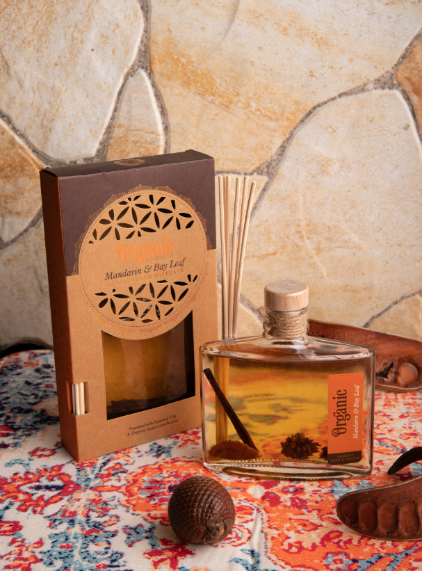 Mandarine & Lorbeerblatt Organic Reed Diffuser 150 ml mit Schilfrohrstäbchen